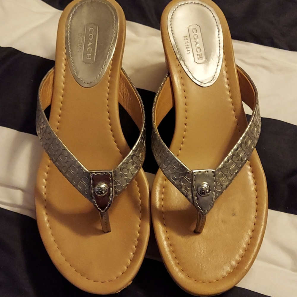 Women's genuine Coach wedge sandals